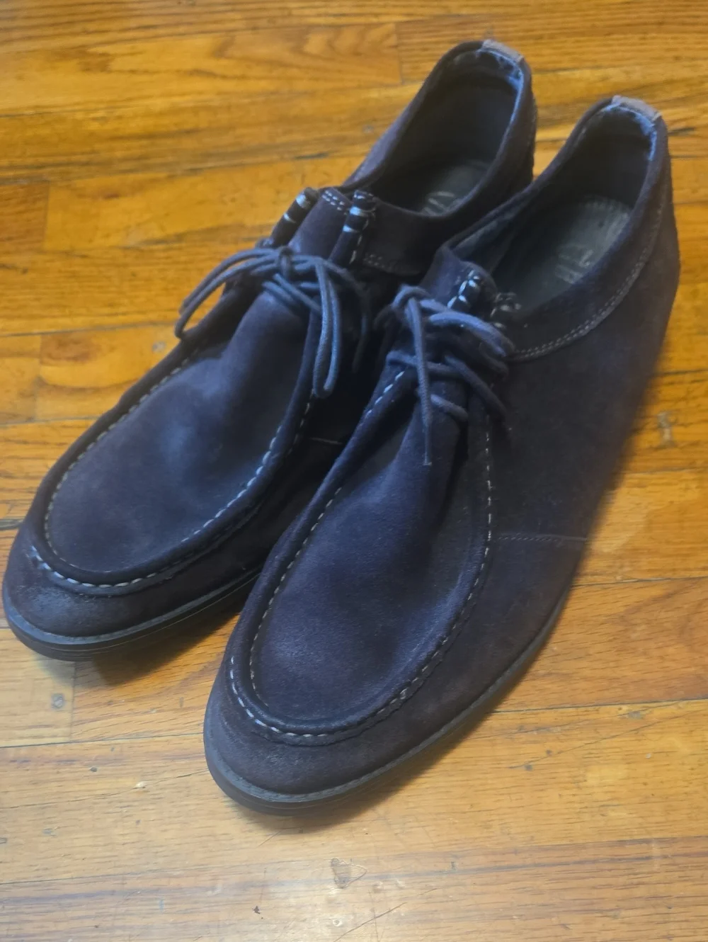Clarks Delsin Leather Oxford Casual Suede Shoes Loafers Deep Brown Size 13M